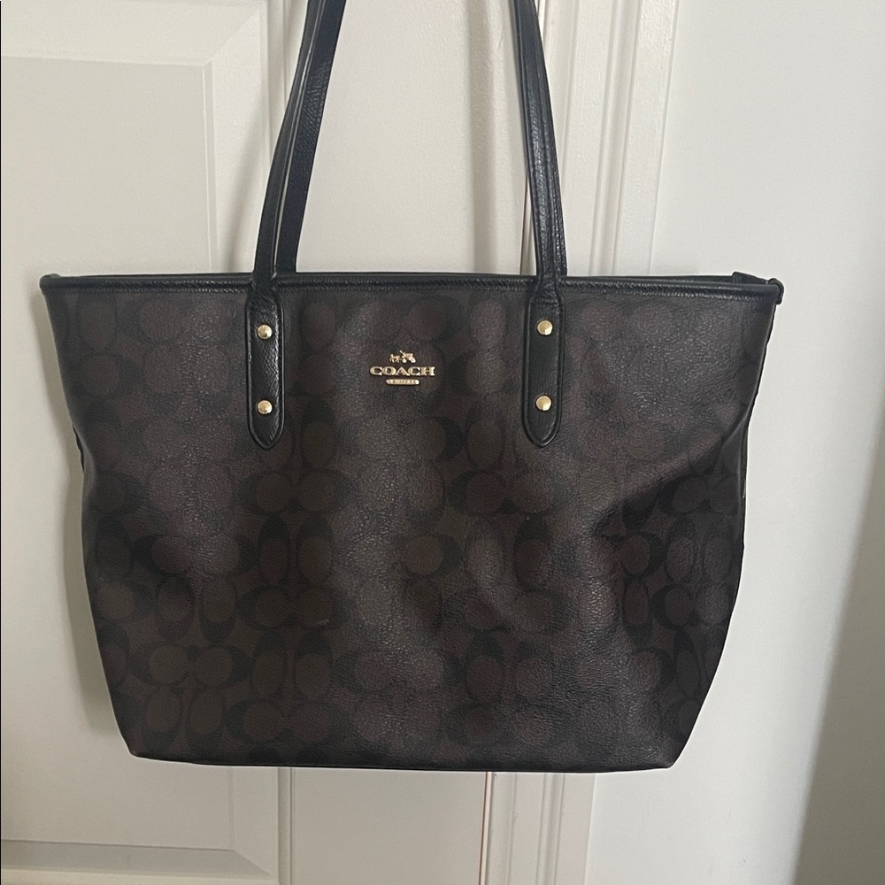 Not for Sale. Coach Dark Brown and Black Tote Bag